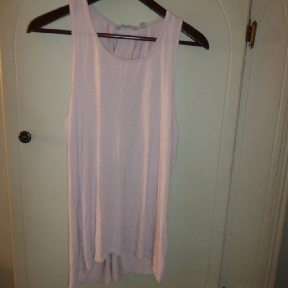 Athleta Sleeveless Asymmetrical Hi-Lo Tunic S Criss-Cross Back Thistle/Lt. Lilac
